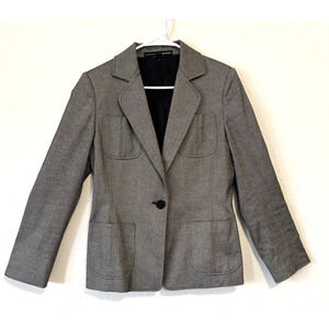 Linda Allard Ellen Tracy Blazer Jacket‎ Gray Cotton Blend Lined Womens Size 6